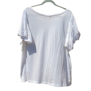 Caslon White Soft Blouse Cutout Flowing Sleeves‎ Plus Size XXL NWT